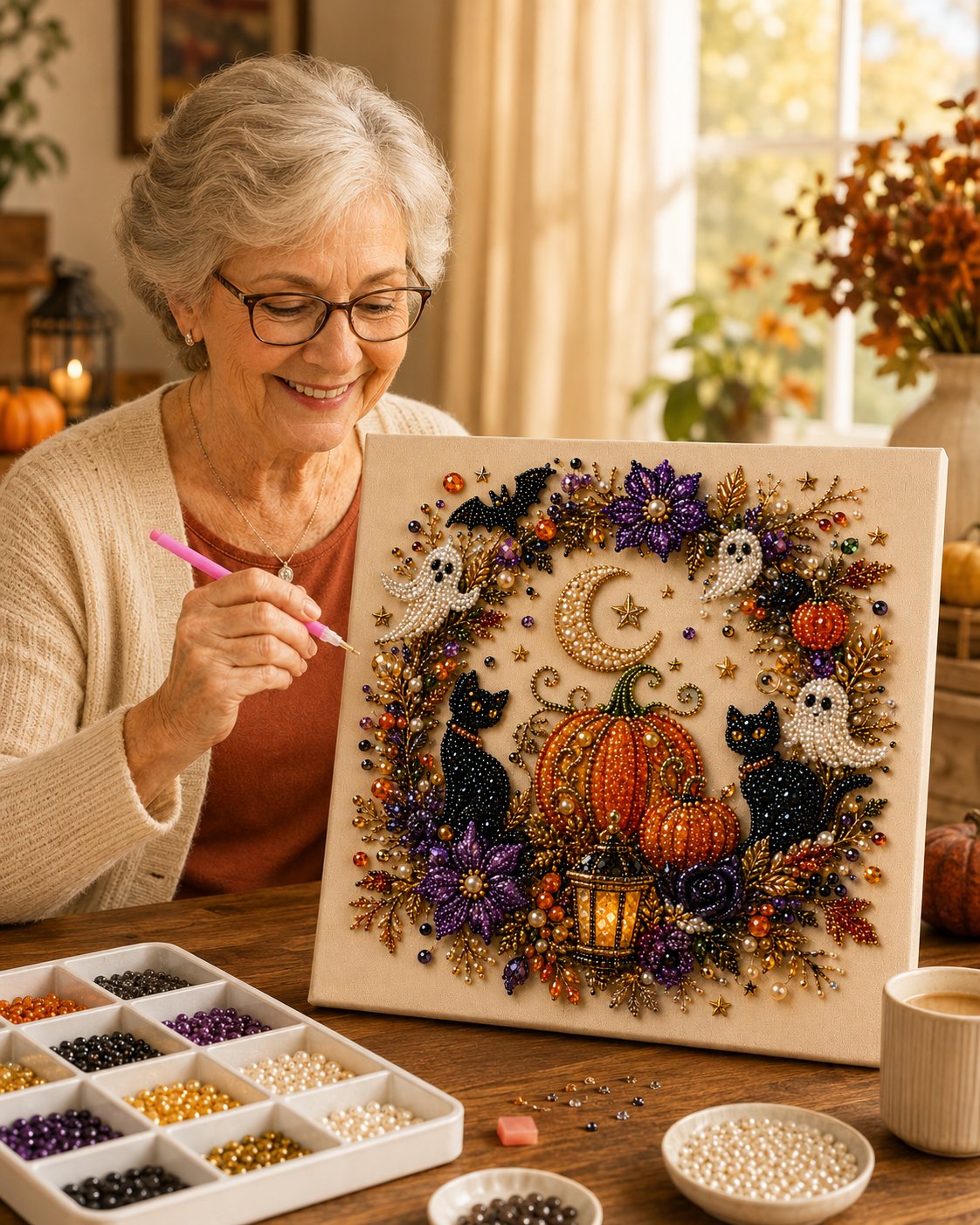 🔥Last Day 49% OFF – 🎃👻Halloween Pearl Art DIY Kit-Create Spooky-Cute Halloween Decor