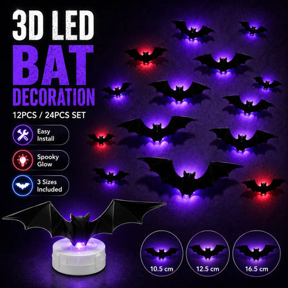 🔥 2026 Hot Sale 3D LED Bat Wall Decorations – 🦇 Turn Any Wall Into A Haunted Halloween Scene