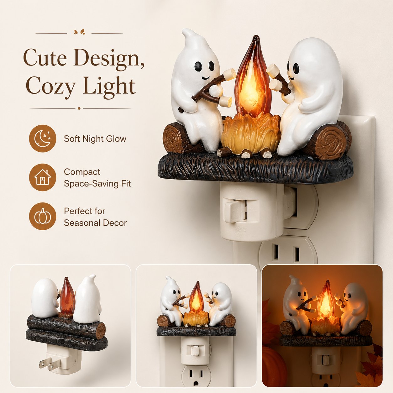 👻 Plug In the Cutest Halloween Glow — Adorable Ghost Outlet Night Light 🎃✨