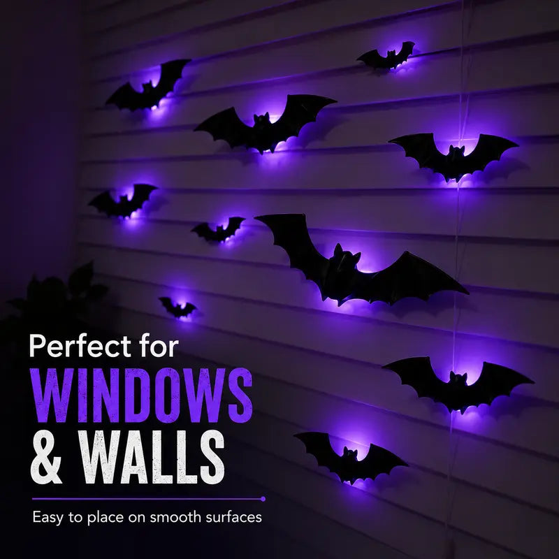 🔥 2026 Hot Sale 3D LED Bat Wall Decorations – 🦇 Turn Any Wall Into A Haunted Halloween Scene