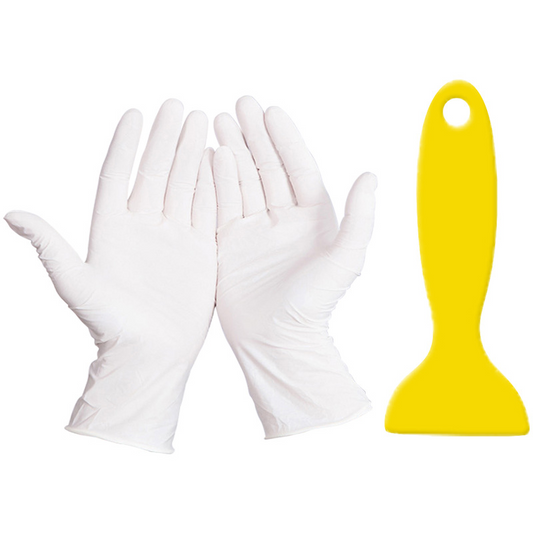 Professional Gloves & Scraper for a Smoother, Easier Repair