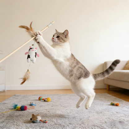 Wooden Pet Teaser Stick