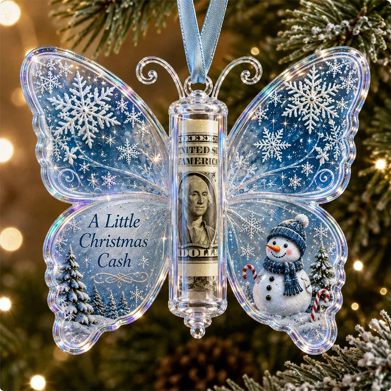 🔥Last Day 49% OFF🦋💵 Christmas Cash Gift Butterfly Ornament – Holiday Money Holder Keepsake 🎄✨