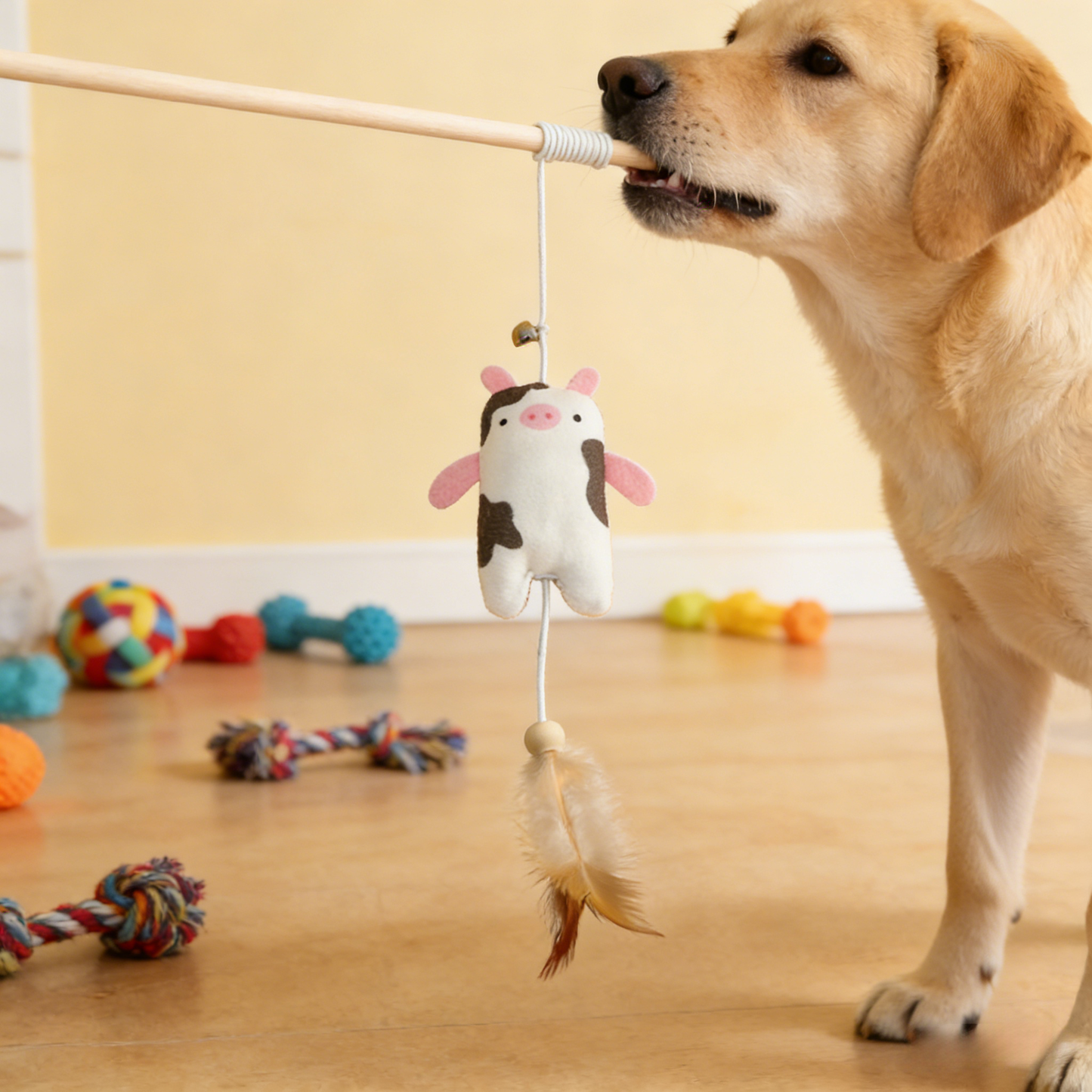 Wooden Pet Teaser Stick