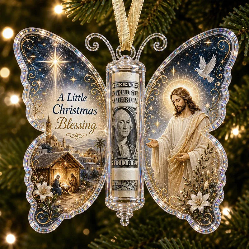 🔥Last Day 49% OFF🦋💵 Christmas Cash Gift Butterfly Ornament – Holiday Money Holder Keepsake 🎄✨