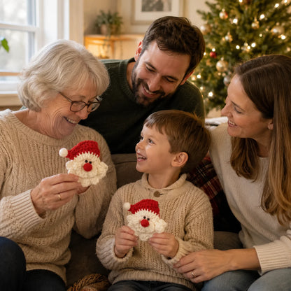 🎅100% Handmade Crochet Santa Ornament(Ethan Carter Handmade®)  - The Best Christmas Gift