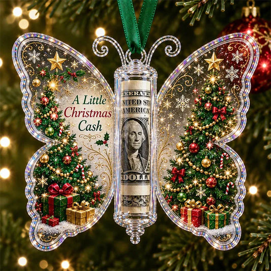 🔥Last Day 49% OFF🦋💵 Christmas Cash Gift Butterfly Ornament – Holiday Money Holder Keepsake 🎄✨