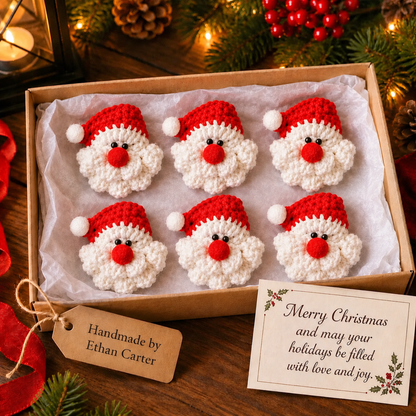 🎅100% Handmade Crochet Santa Ornament(Ethan Carter Handmade®)  - The Best Christmas Gift