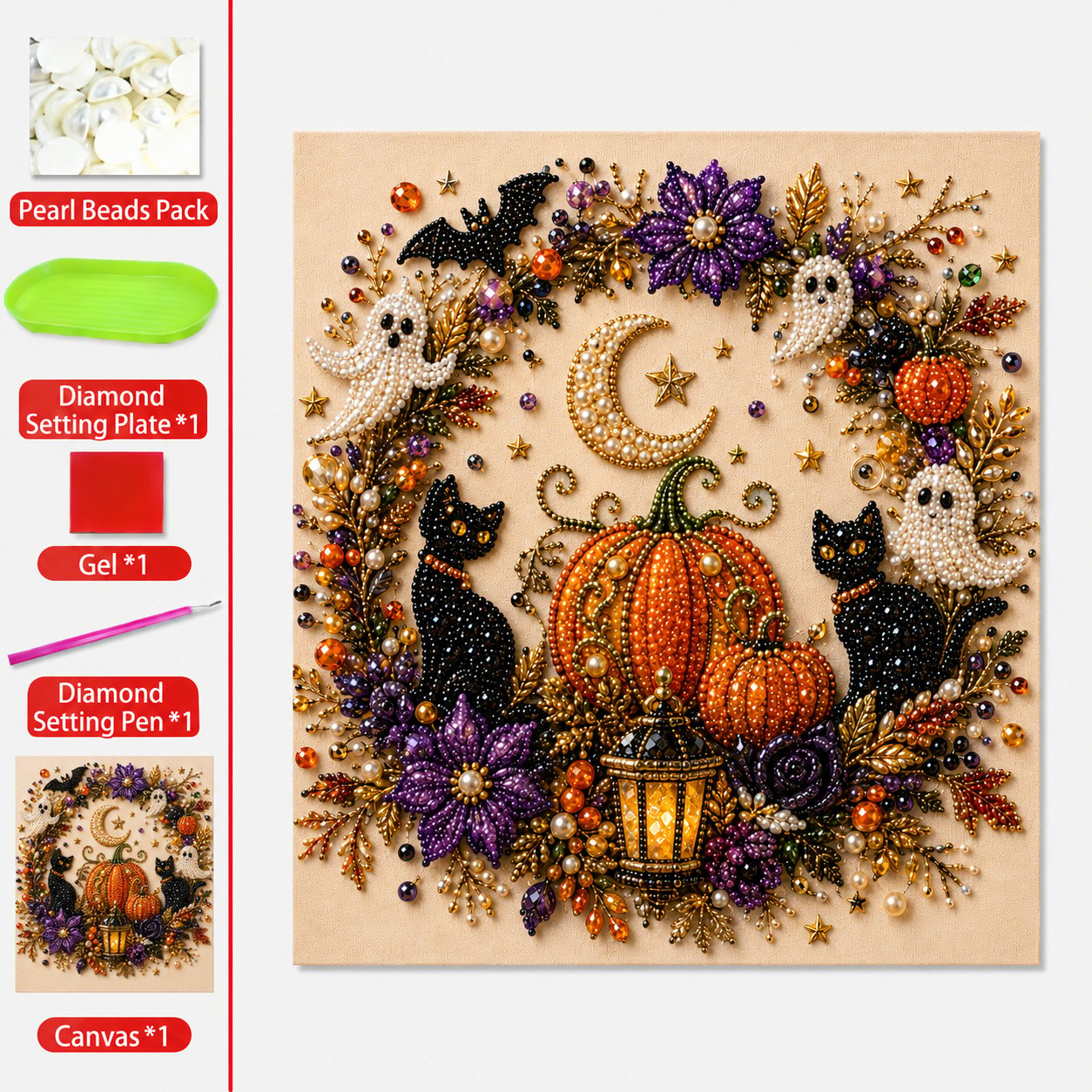 🔥Last Day 49% OFF – 🎃👻Halloween Pearl Art DIY Kit-Create Spooky-Cute Halloween Decor
