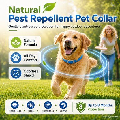 🔥 50% OFF Today 🐾 Natural Essential Oil Pet Pest Repellent Collar 🦟Safe Flea & Tick Protection for Dogs & Cats 💚