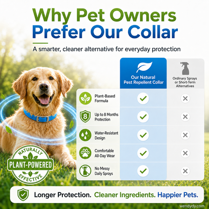 🔥 50% OFF Today 🐾 Natural Essential Oil Pet Pest Repellent Collar 🦟Safe Flea & Tick Protection for Dogs & Cats 💚