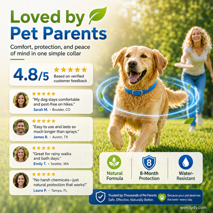 🔥 50% OFF Today 🐾 Natural Essential Oil Pet Pest Repellent Collar 🦟Safe Flea & Tick Protection for Dogs & Cats 💚