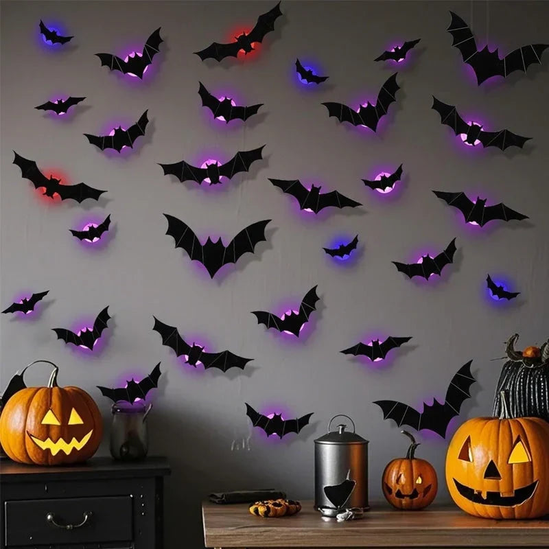 🔥 2026 Hot Sale 3D LED Bat Wall Decorations – 🦇 Turn Any Wall Into A Haunted Halloween Scene
