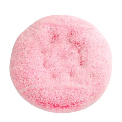 Round plush pet mat