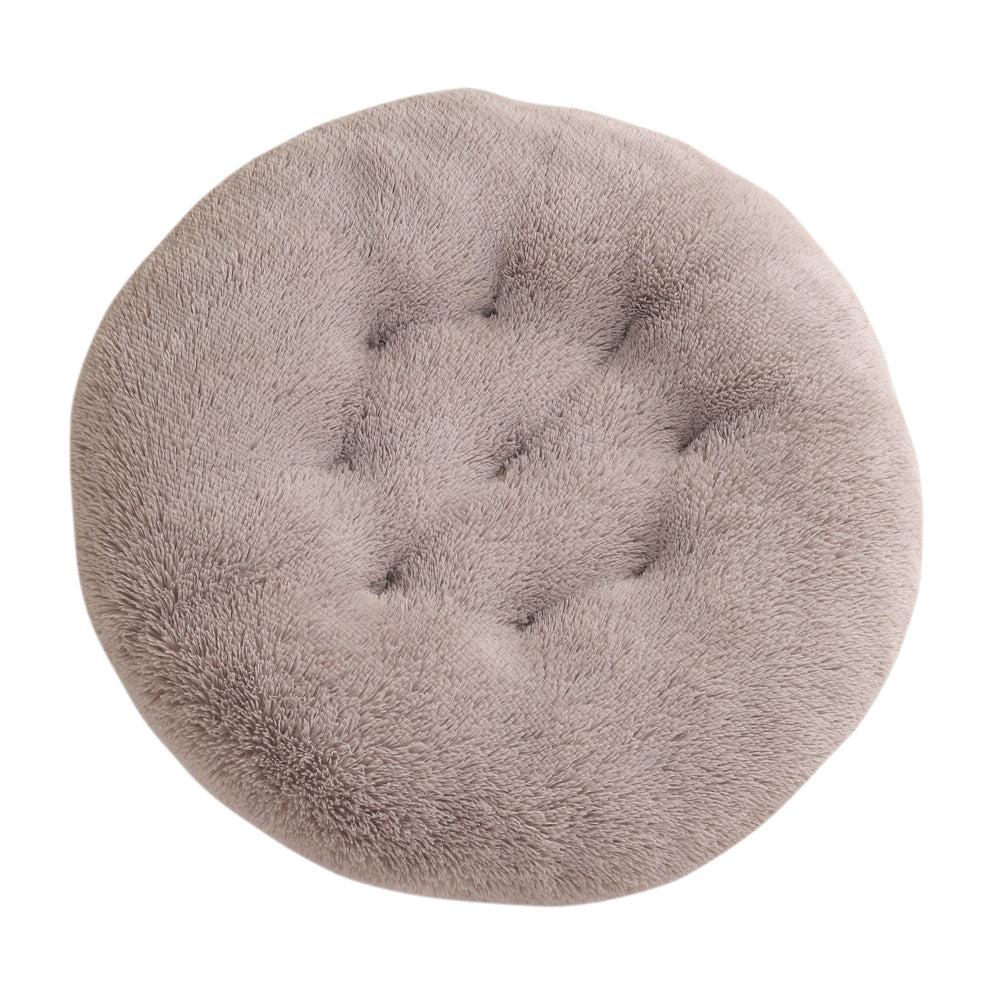 Round plush pet mat