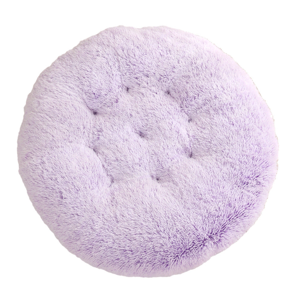 Round plush pet mat