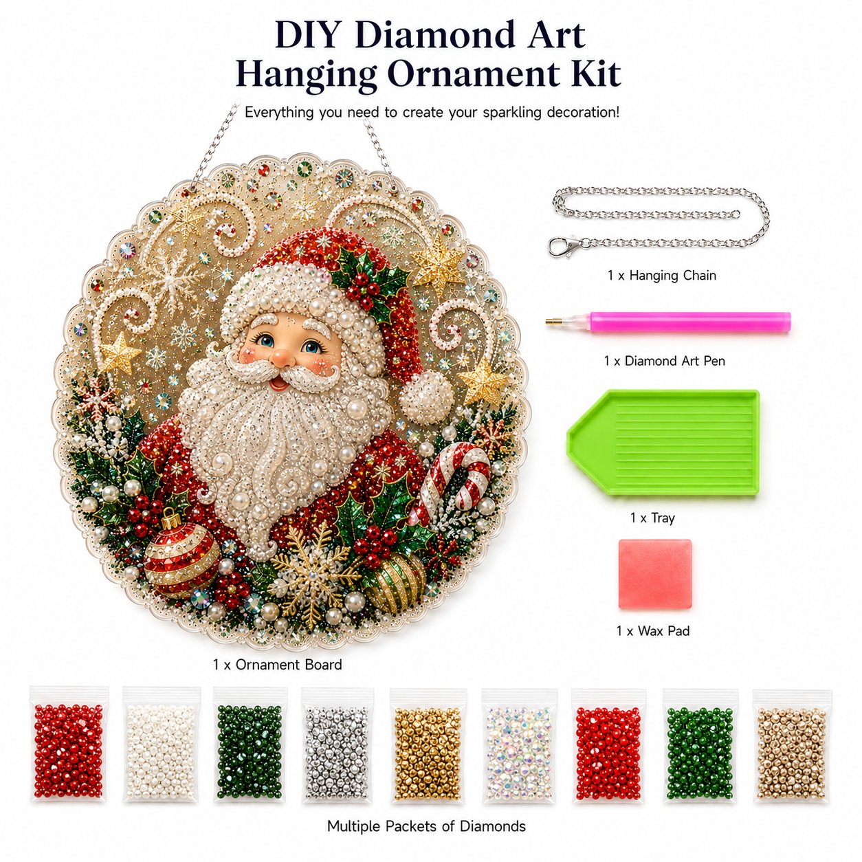 🎄 LAST DAY 49% OFF ✨Christmas DIY Diamond Painting Hanging Ornament Kit🎅💎（🚚 FREE Shipping on 2+ Items）