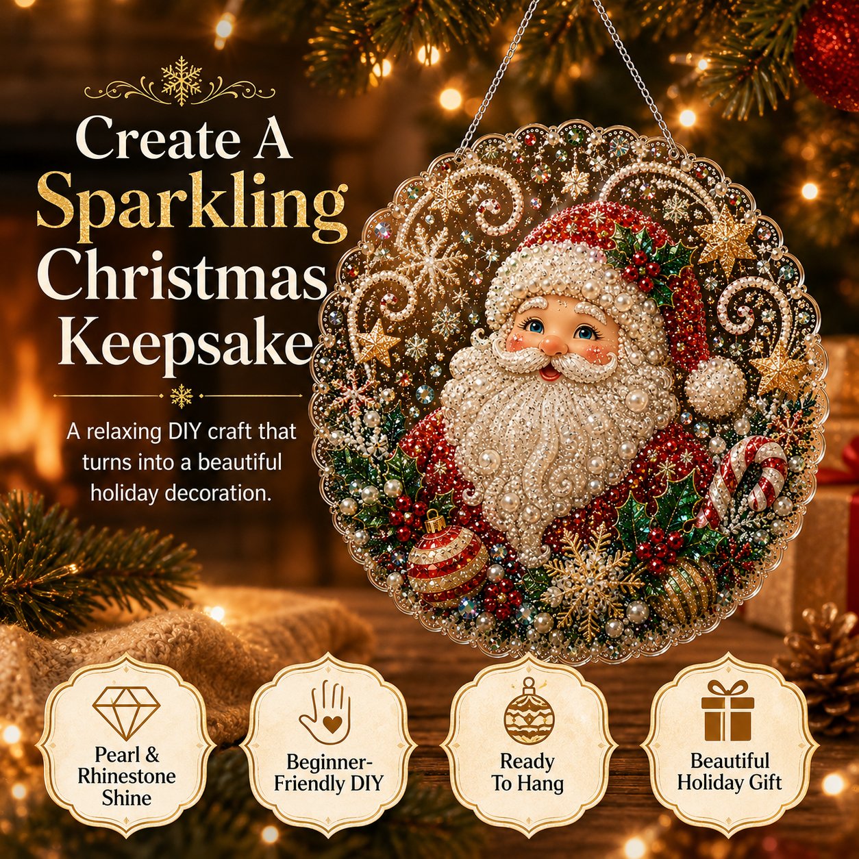 🎄 LAST DAY 49% OFF ✨Christmas DIY Diamond Painting Hanging Ornament Kit🎅💎（🚚 FREE Shipping on 2+ Items）