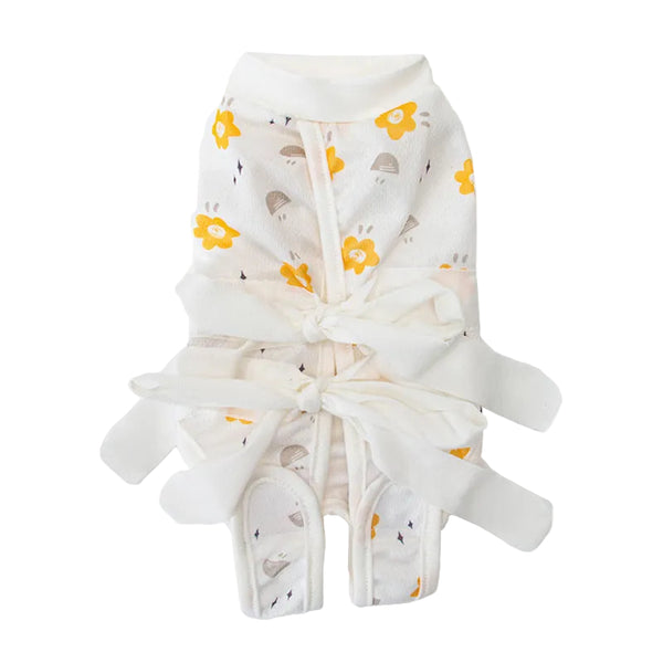 Cream Floral Pet Onesie