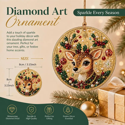 🎄Christmas DIY Diamond Painting Ornaments Kit (6-Piece) 🎅 Xmas Tree Hanging Craft Decoration