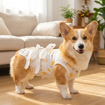 Cream Floral Pet Onesie